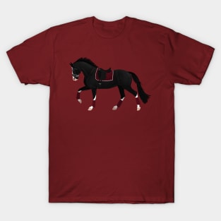 Black Dressage Horse - Equine Rampaige T-Shirt